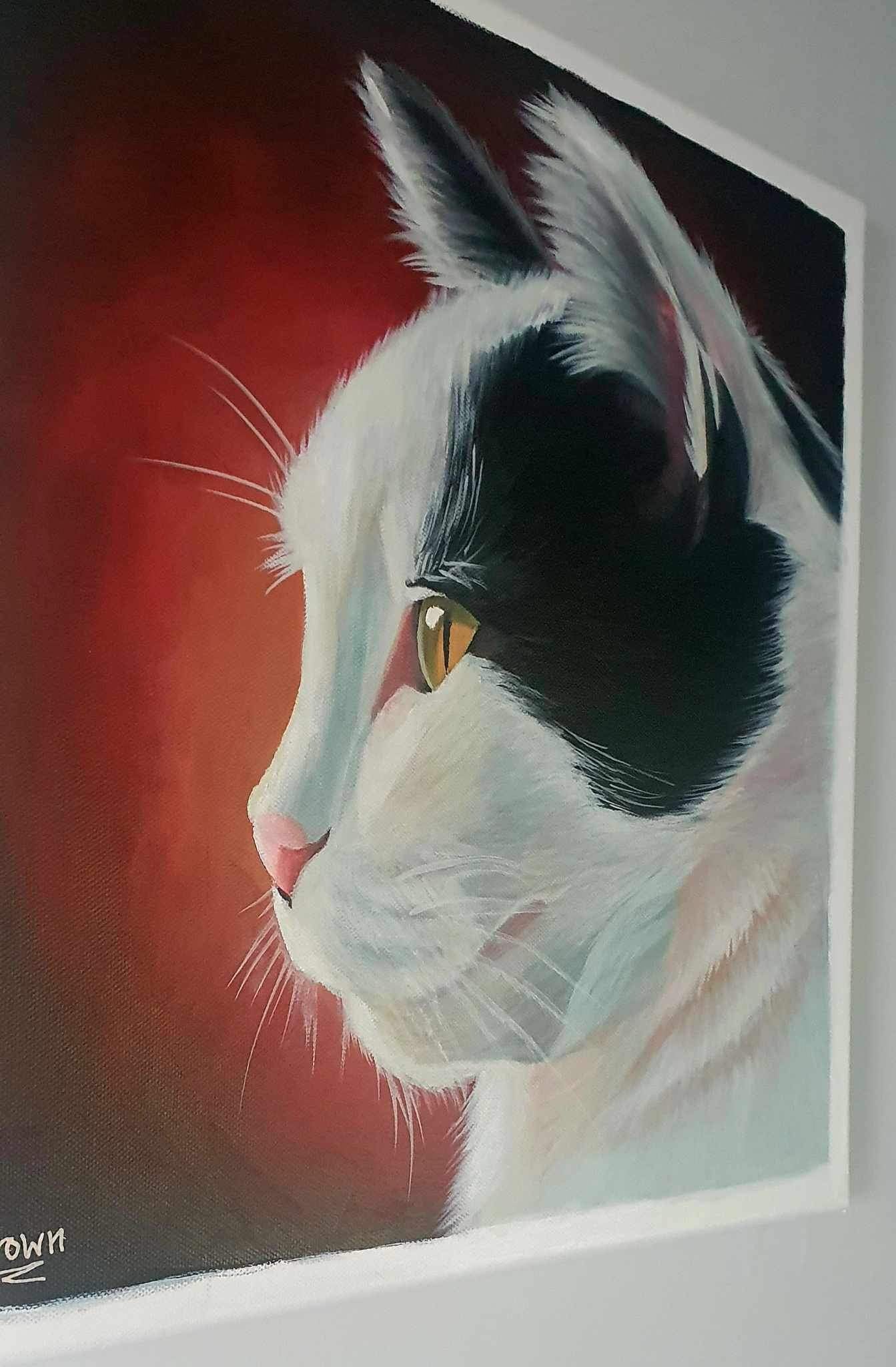 Cat portrait by Wendy Brown in Weston-super-Mare, side view