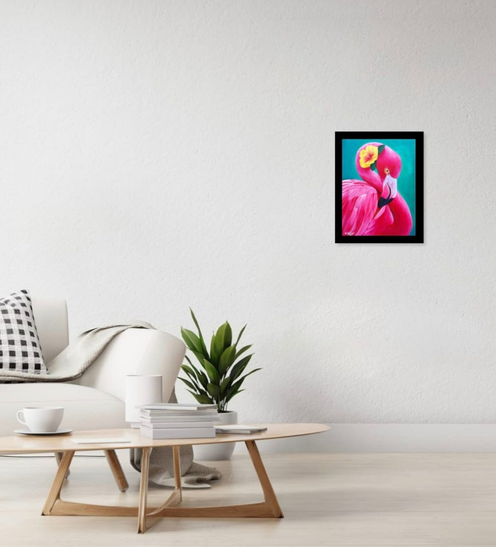 Flamingo Fiesta – Tropical Hibiscus Original Painting