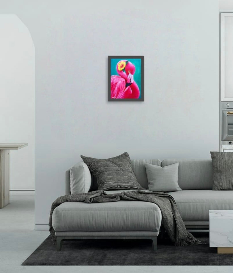 Flamingo Fiesta – Tropical Hibiscus Original Painting